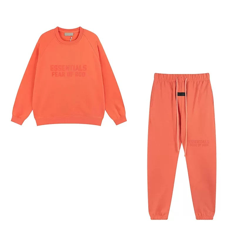 Essentials Crewneck & Sweatpants Set — Coral