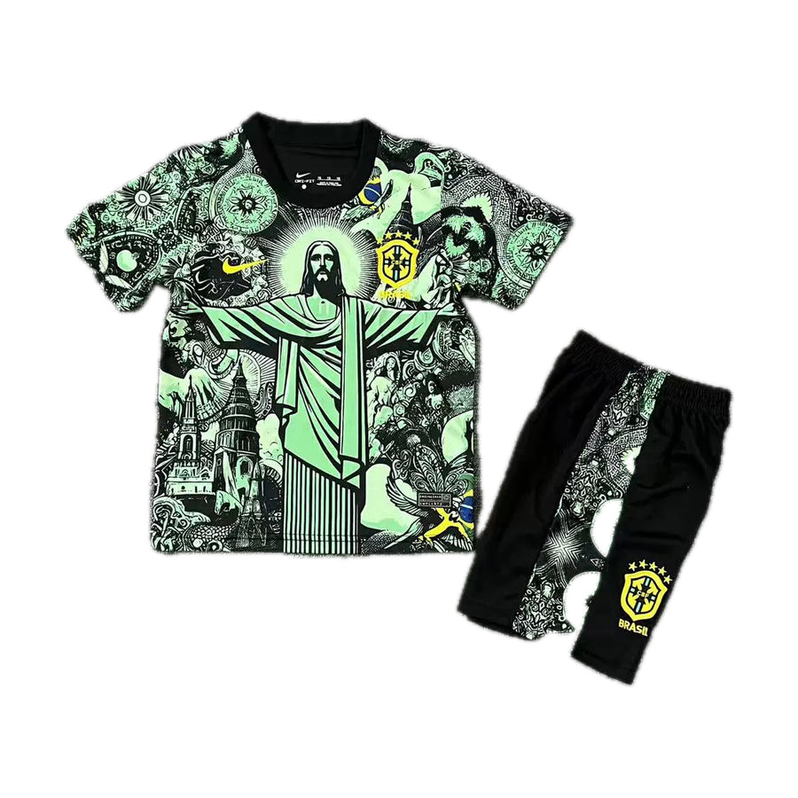 Brazil CBF Kids Set – Black / Green (Cristo Redentor)