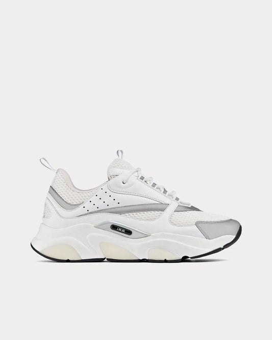 Dior B22 — White Technical Mesh with White & Silver-Tone Calfskin