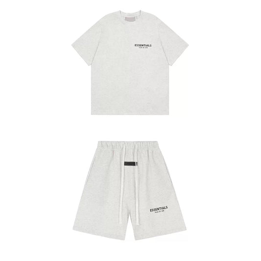 Essentials Tee & Shorts Set — Oatmeal