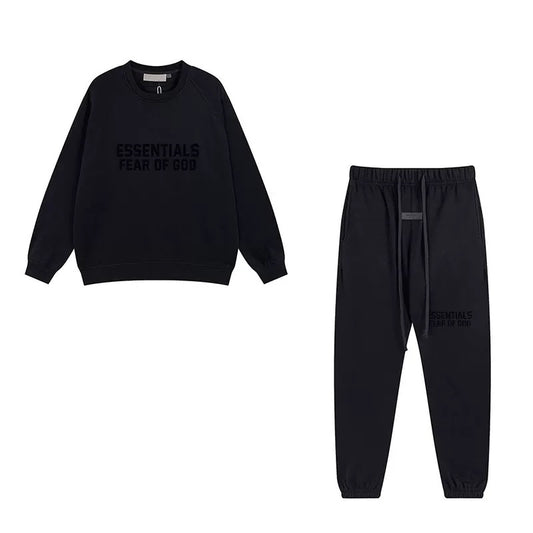 Essentials Crewneck & Sweatpants Set — Black